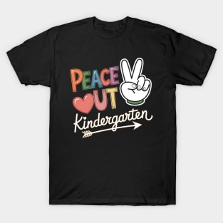 Peace Out Kindergarten Tie Dye Last Day Of School Teacher T-Shirt